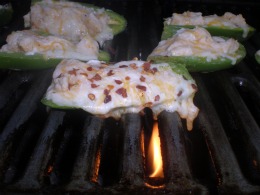 Jalapeno poppers on grill